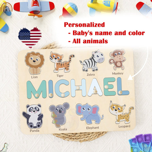 Premium - Unique Animals Name Puzzle - Best Gift