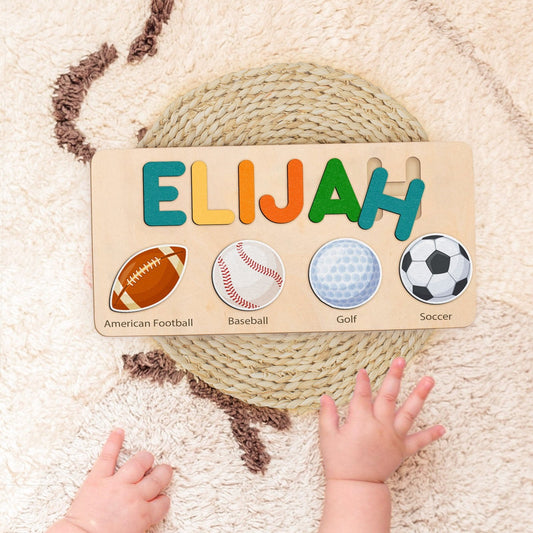 Personalized Name Puzzle with Balls | Sports Name Puzzle