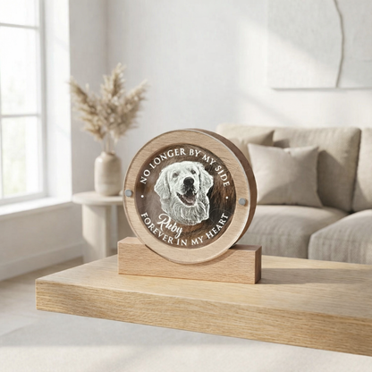 Engraved Pet Photo Fur Keepsake Box, Personalized Dog Cat Portrait Gift, Pet Hair Keepsake Box for Pet Lovers
