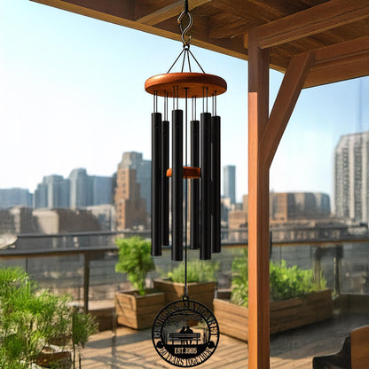 Couple Anniversary Wind Chime, Custom Etched Romantic Gift, Wedding Outdoor Decor, Personalized 25th/40th/50th Milestone, Parents Keepsake