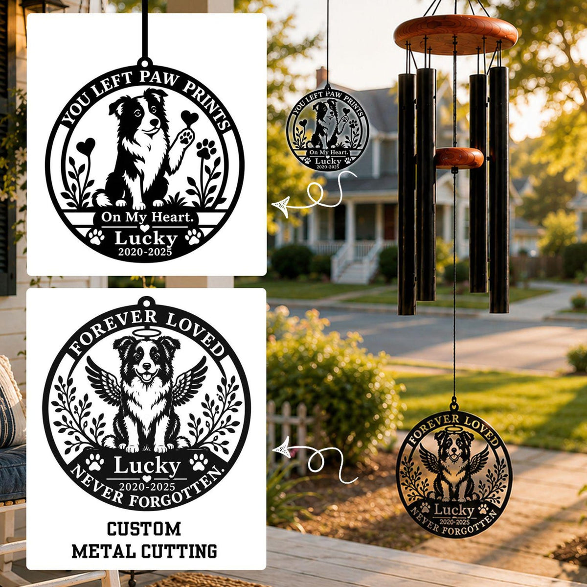 Border Collie Memorial Wind Chime - Etsy image 3