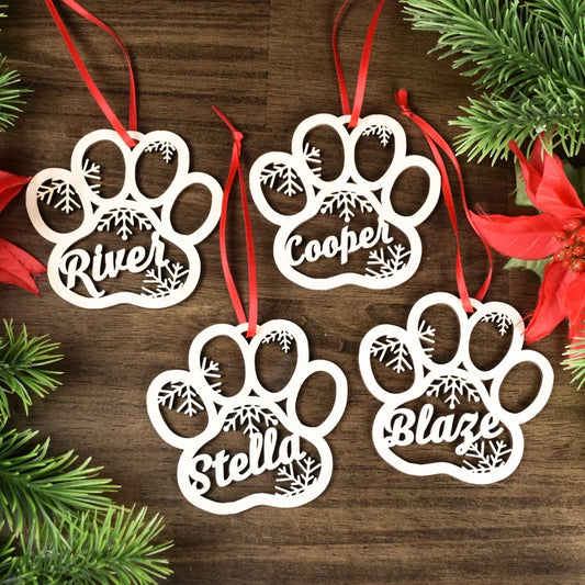 Personalized Dog Paw Ornament