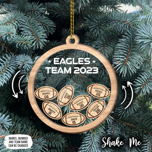 Personalized Football Player Ornament 2023