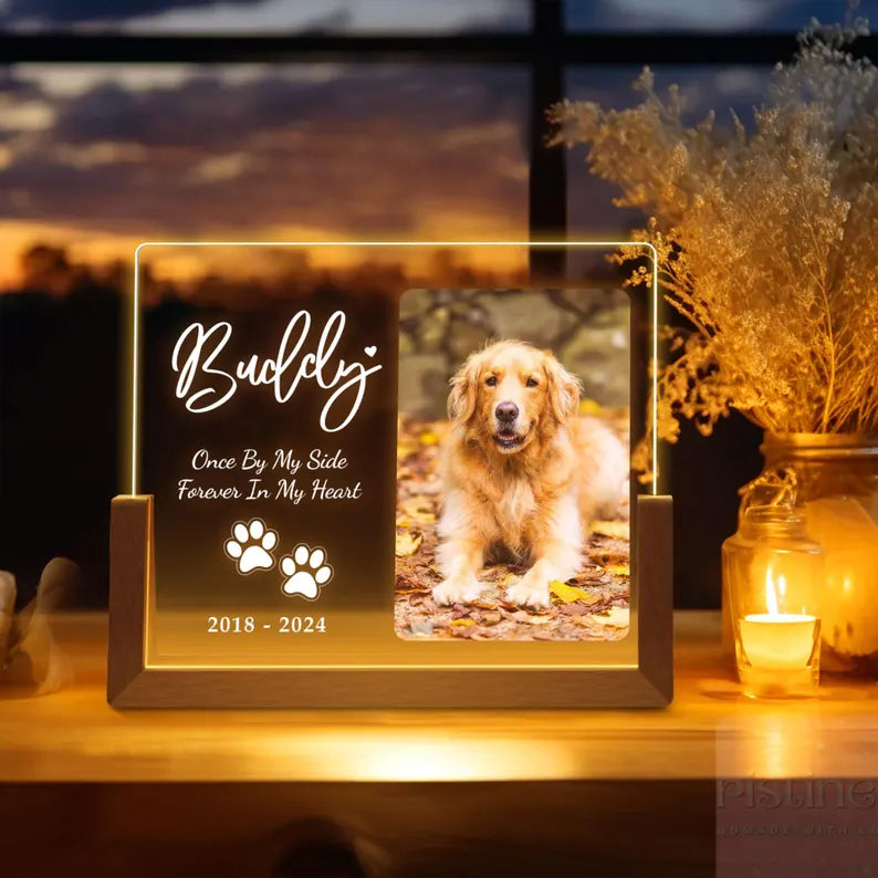 Personalized Pet Memorial Night Light - Custom LED Lamp for Pet Lovers, Perfect Remembrance Gift, Unique Memorial Decor Heartfelt Nightlight