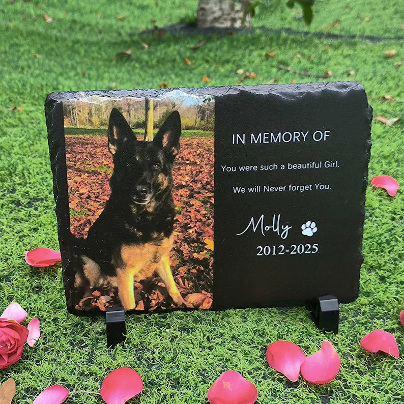 Personalized Pet Memorial Stone Slate: Custom Dog Cat Loss Gift