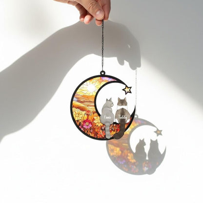 Personalized Cat Memorial Suncatcher, Loss of Cat Gift, Pet Memorial Gift, Cat Loss Gift, Cat Loss Sympathy Gift, Pet Suncatcher