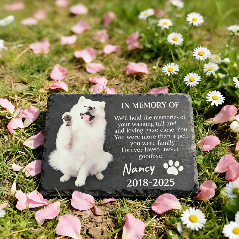Personalized Pet Memorial Stone Slate: Custom Dog Cat Loss Gift