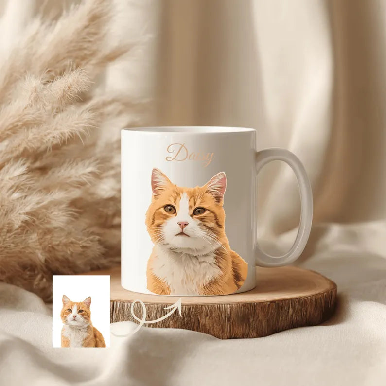 Custom Pet Portrait Mug, Custom Dog Mug, Pet Art, Coffee Cup, Personalized Pet Mugs, Dog Mom, Personalized Gift for Pet Lovers, pet lover