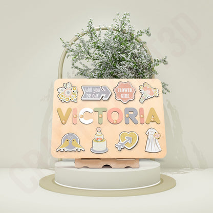 Flower Girl Proposal | Wedding Flower Girl Name Puzzle