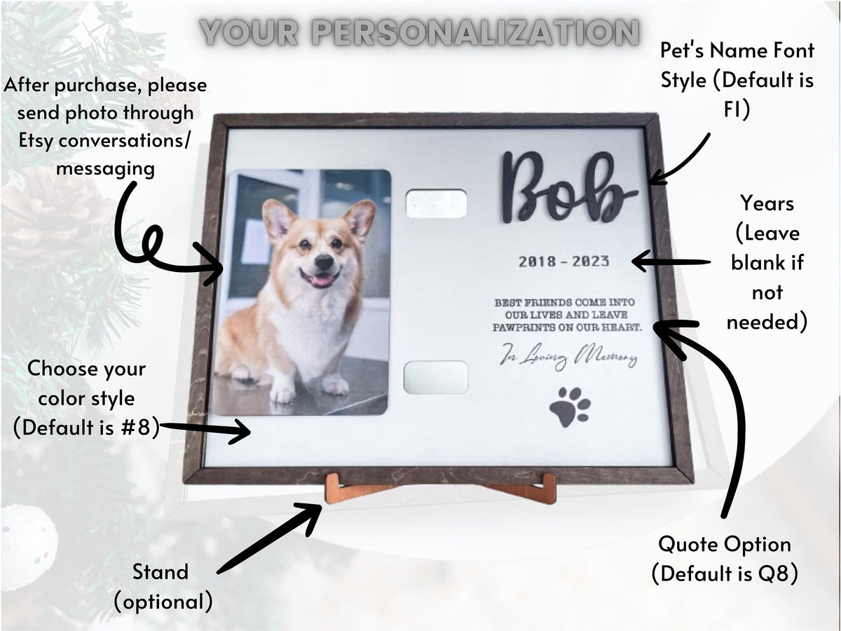 Etsy 1669298795 — Memorial Pet Collar Sign, Dog Memorial Wood Frame With Collar Holder, Dog Memorial Gifts, Pet Loss Gifts, Pet Sympathy Gift MP04 — image 2