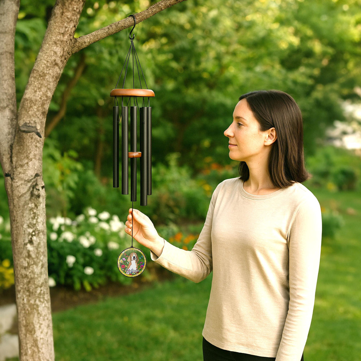 Personalized Pet Remembrance Wind Chime, Stained Glass Sun Catcher for Pet Passing, Condolence Yard Present, Memorial Token Decor - image 3