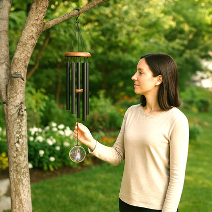 Personalized Pet Remembrance Wind Chime, Stained Glass Sun Catcher for Pet Passing, Condolence Yard Present, Memorial Token Decor - image 3