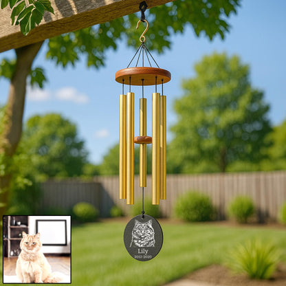 Personalized Pet Memorial Wind Chime with Custom Engraving, Dog or Cat Loss Gift, Outdoor Garden Remembrance, Sympathy Tribute Keepsake - image 7