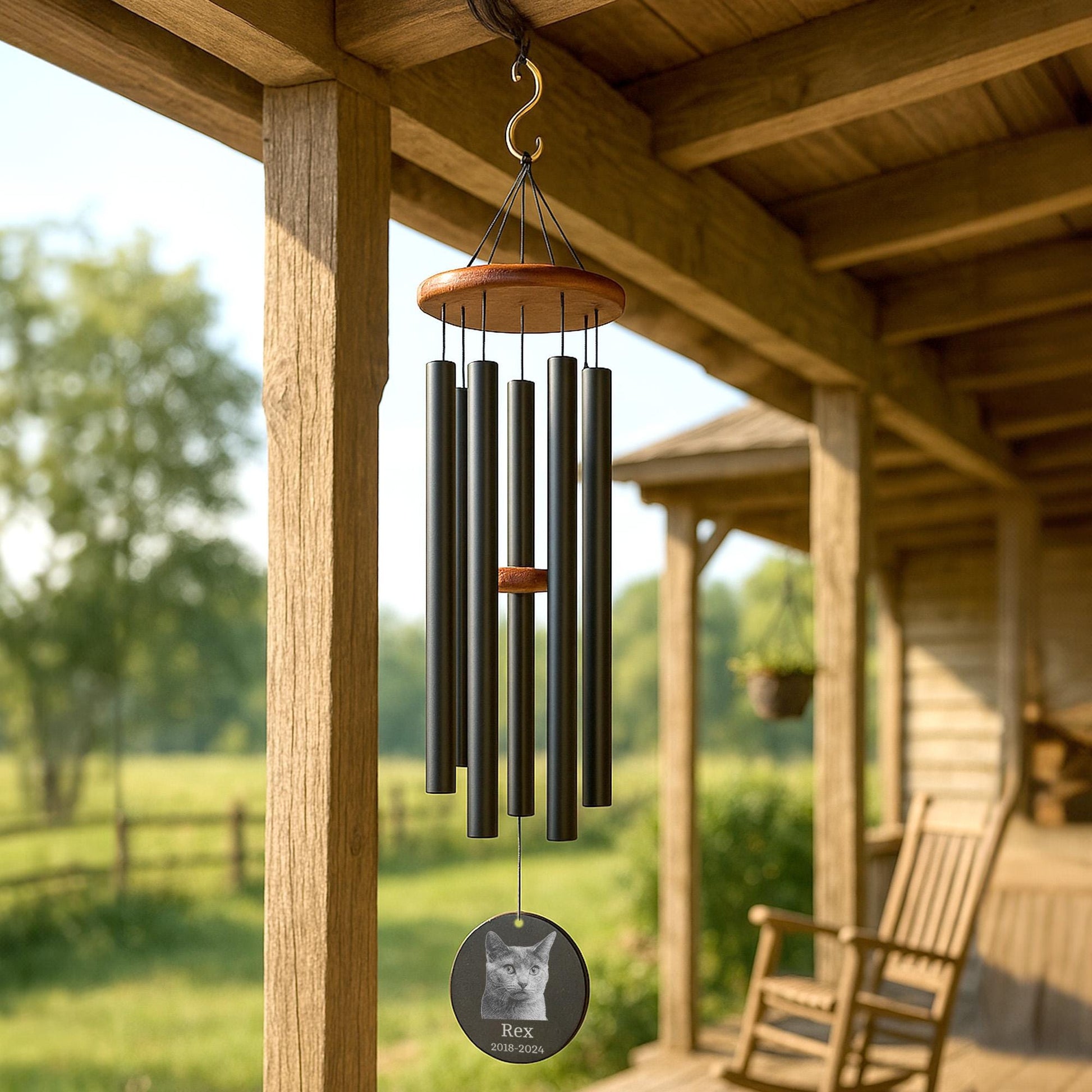 Personalized Pet Memorial Wind Chime with Custom Engraving, Dog or Cat Loss Gift, Outdoor Garden Remembrance, Sympathy Tribute Keepsake - image 2