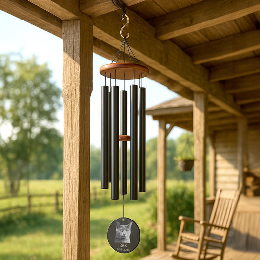 Personalized Pet Memorial Wind Chime with Custom Engraving, Dog or Cat Loss Gift, Outdoor Garden Remembrance, Sympathy Tribute Keepsake - image 2