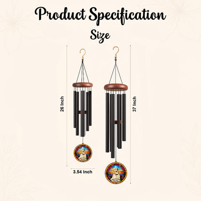 Personalized Dog Portrait Wind Chime, Custom Pet Memorial Stained Glass Photo Suncatcher, Dog Loss Keepsake, Pet Loss Gift - gallery image 10