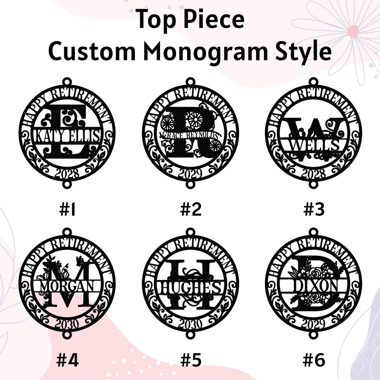 Personalized Retirement Wind Chime, Monogram Happy Retirement Custom Engraved Gift, Name & Year Keepsake for Women Nurse Teacher Coworker