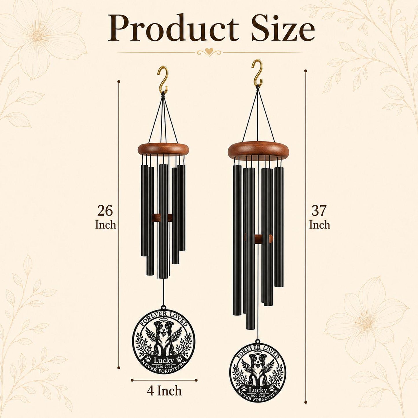 Horse Memorial Wind Chime, Personalized Horse Loss Gift, Custom Metal Horse Memorial, Rainbow Bridge Gift, Pet Remembrance - image 3
