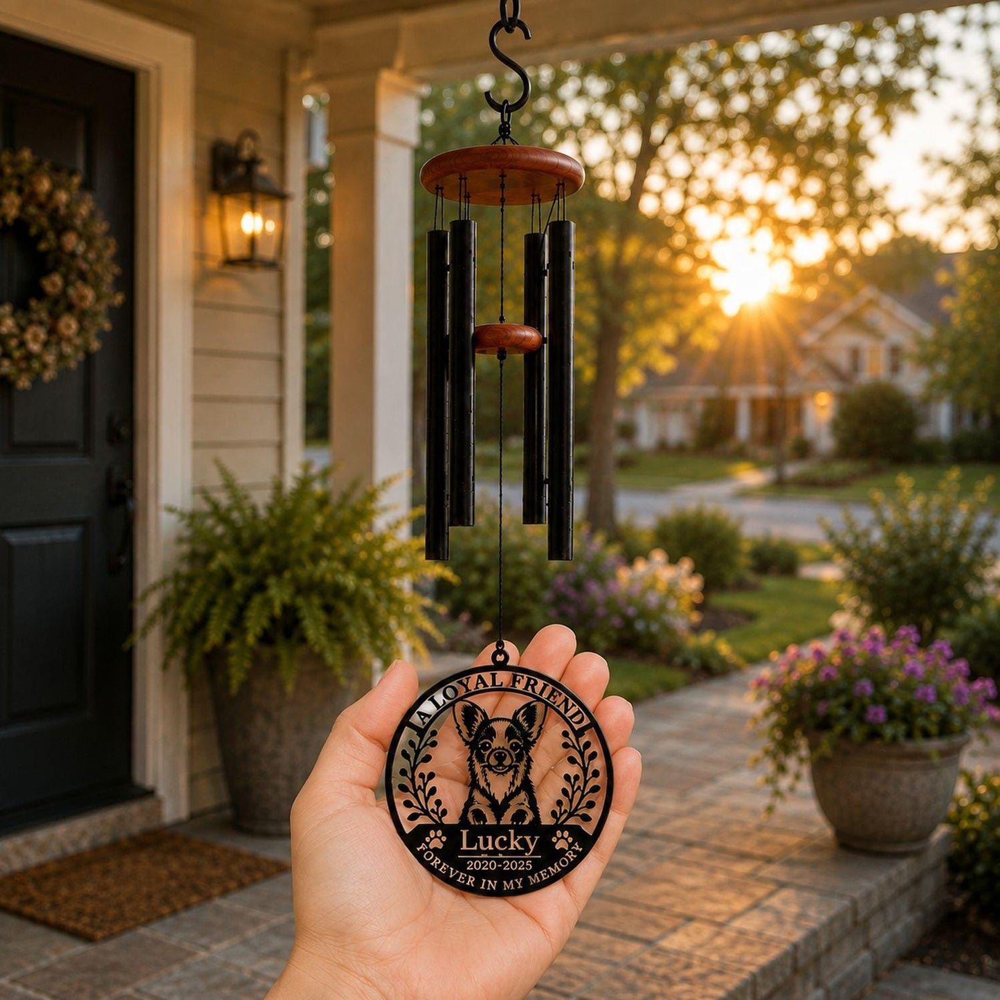 Chihuahua Memorial Wind Chime, Personalized Dog Loss Gift, Custom Metal Dog Memorial, Rainbow Bridge Gift, Pet Remembrance - image 7