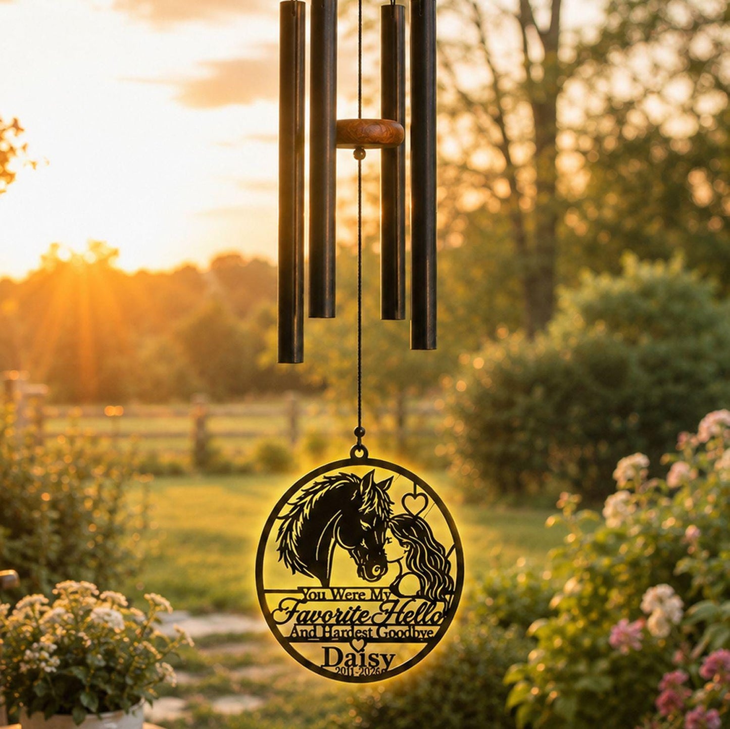 Horse Memorial Wind Chime, Personalized Horse Loss Gift, Custom Metal Horse Memorial, Rainbow Bridge Gift, Pet Remembrance - image 8