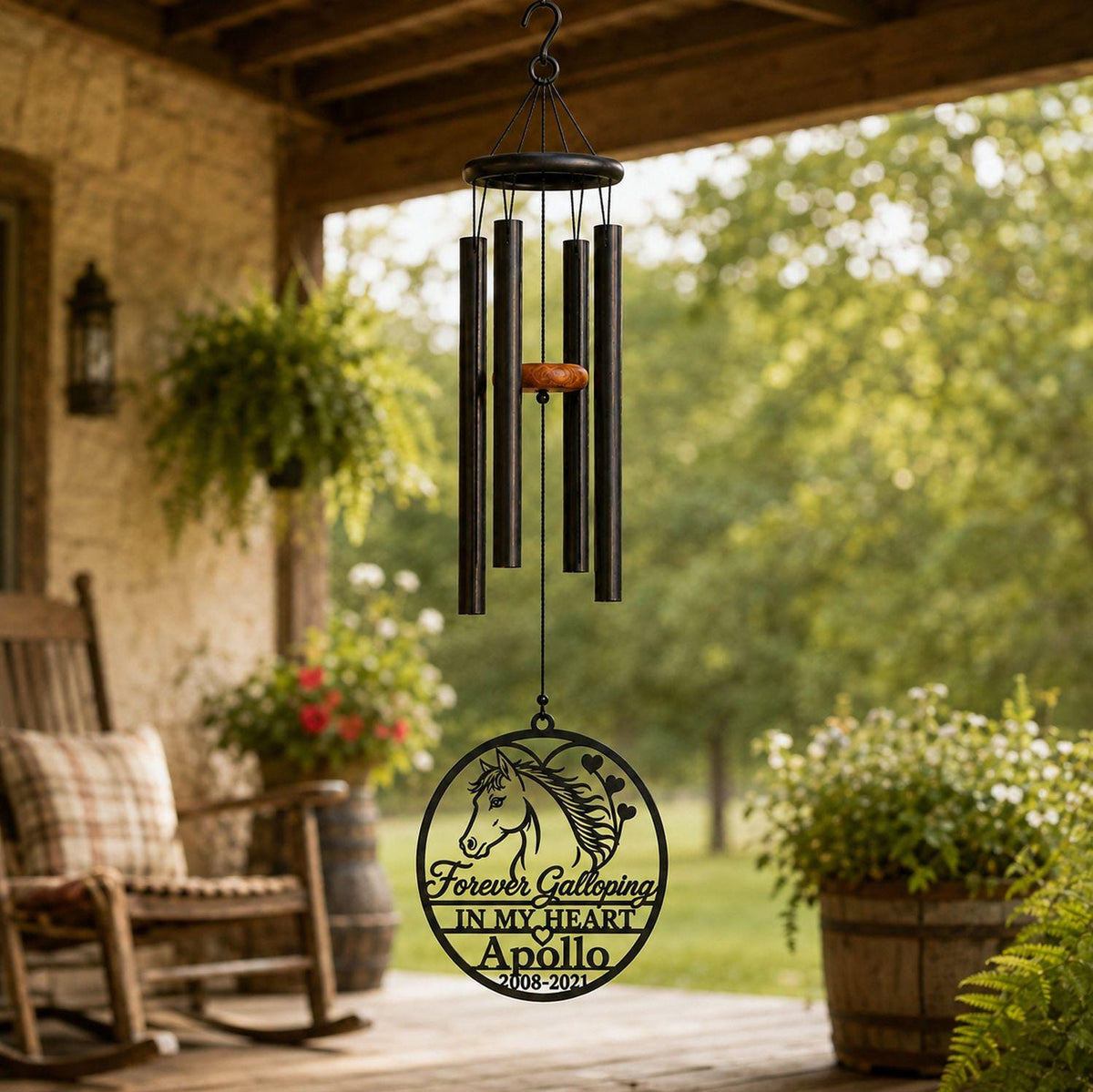 Horse Memorial Wind Chime, Personalized Horse Loss Gift, Custom Metal Horse Memorial, Rainbow Bridge Gift, Pet Remembrance - image 9