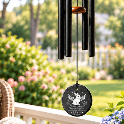 Rabbit Memorial Wind Chime, Personalized Rabbit Loss Gift, Bunny Memorial Windchime, Rainbow Bridge Gift, Stone Sail Rabbit Memorial - image 6