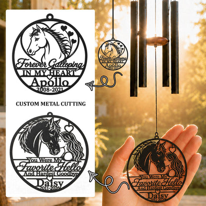 Horse Memorial Wind Chime, Personalized Horse Loss Gift, Custom Metal Horse Memorial, Rainbow Bridge Gift, Pet Remembrance - image 1