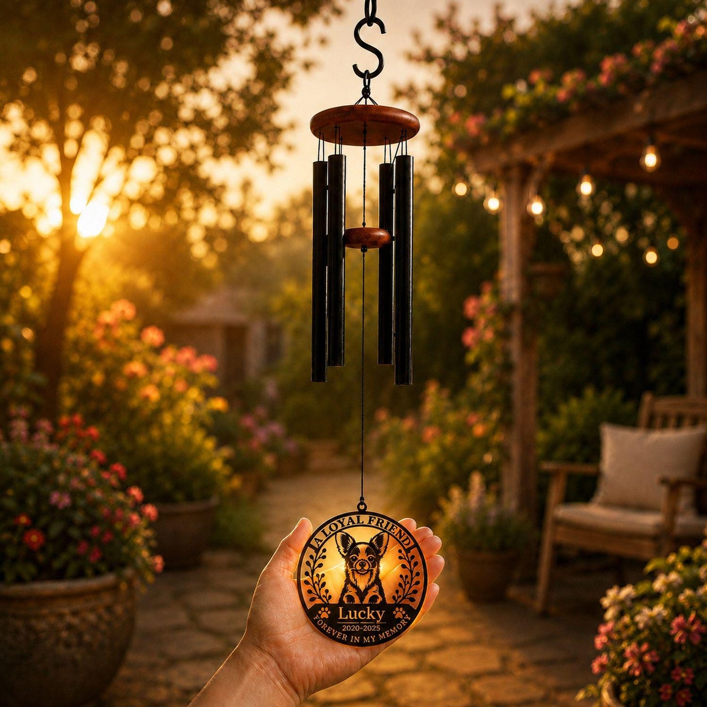 Chihuahua Memorial Wind Chime, Personalized Dog Loss Gift, Custom Metal Dog Memorial, Rainbow Bridge Gift, Pet Remembrance - image 5