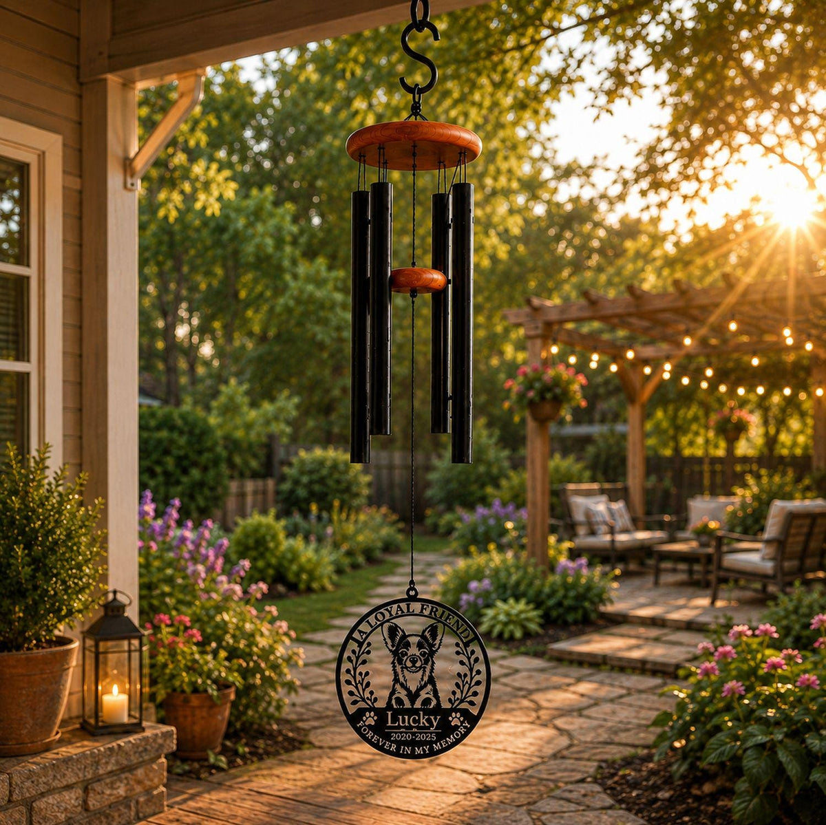 Chihuahua Memorial Wind Chime, Personalized Dog Loss Gift, Custom Metal Dog Memorial, Rainbow Bridge Gift, Pet Remembrance - image 6