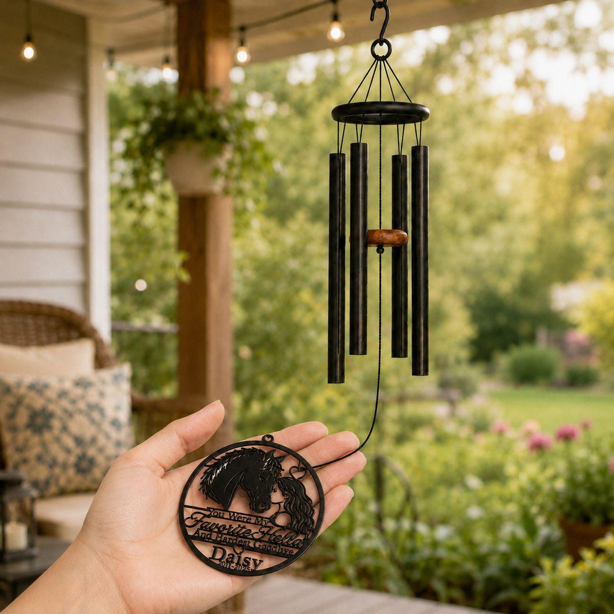 Horse Memorial Wind Chime, Personalized Horse Loss Gift, Custom Metal Horse Memorial, Rainbow Bridge Gift, Pet Remembrance - image 10