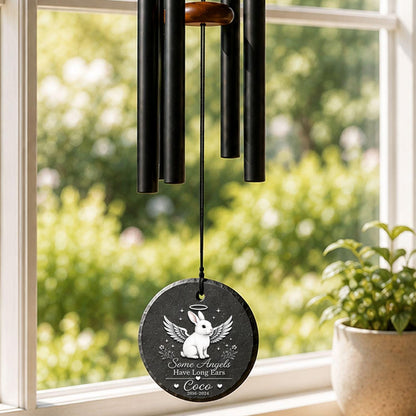 Rabbit Memorial Wind Chime, Personalized Rabbit Loss Gift, Bunny Memorial Windchime, Rainbow Bridge Gift, Stone Sail Rabbit Memorial - image 5