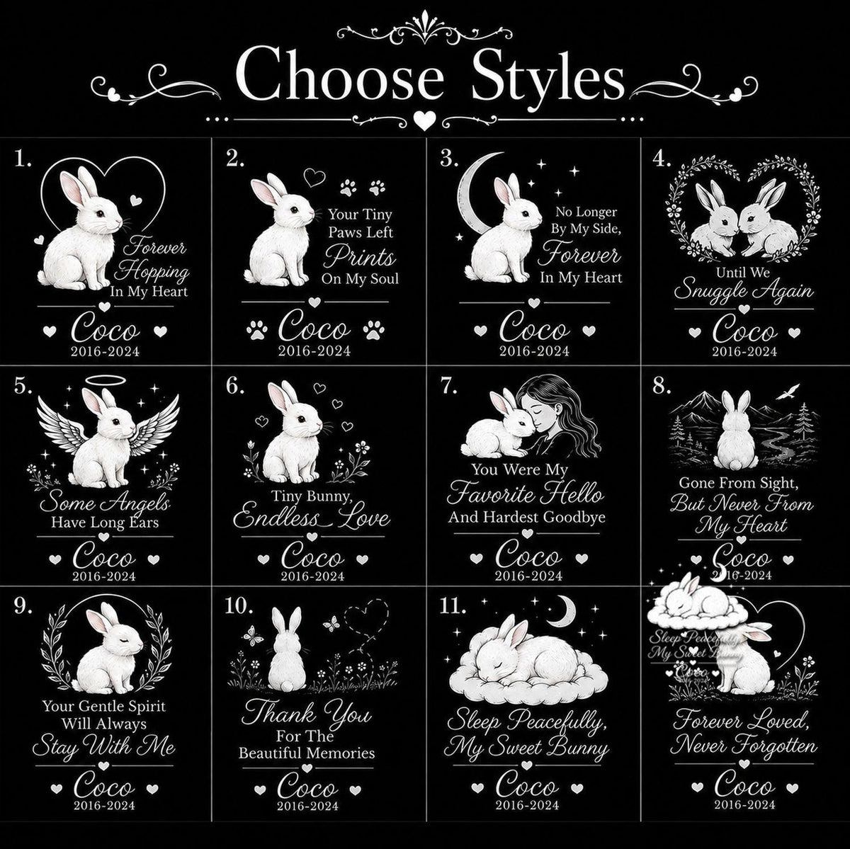 Rabbit Memorial Wind Chime, Personalized Rabbit Loss Gift, Bunny Memorial Windchime, Rainbow Bridge Gift, Stone Sail Rabbit Memorial - image 2