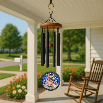 French Bulldog Memorial Wind Chime, Personalized Cobalt Blue Mosaic, Dog Bereavement Present, Pet Tribute - image 4