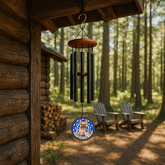 French Bulldog Memorial Wind Chime, Personalized Cobalt Blue Mosaic, Dog Bereavement Present, Pet Tribute - image 2
