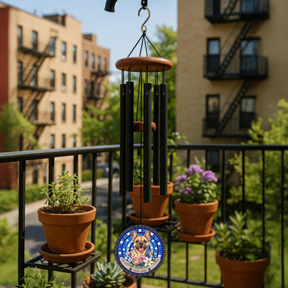 French Bulldog Memorial Wind Chime, Personalized Cobalt Blue Mosaic, Dog Bereavement Present, Pet Tribute - image 3