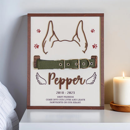 Memorial pet collar frame personalization example 1