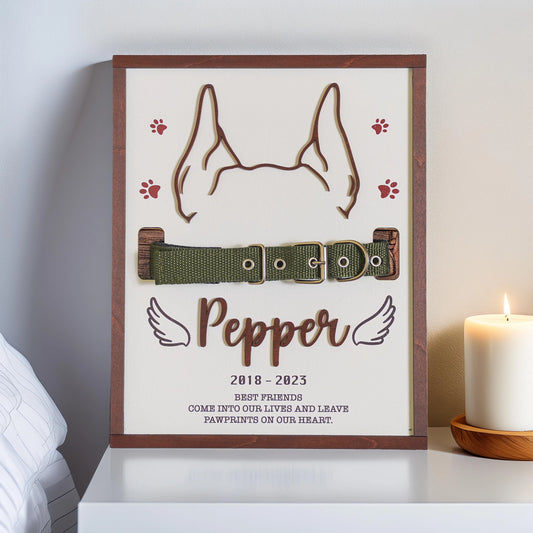 Memorial pet collar frame personalization example 1