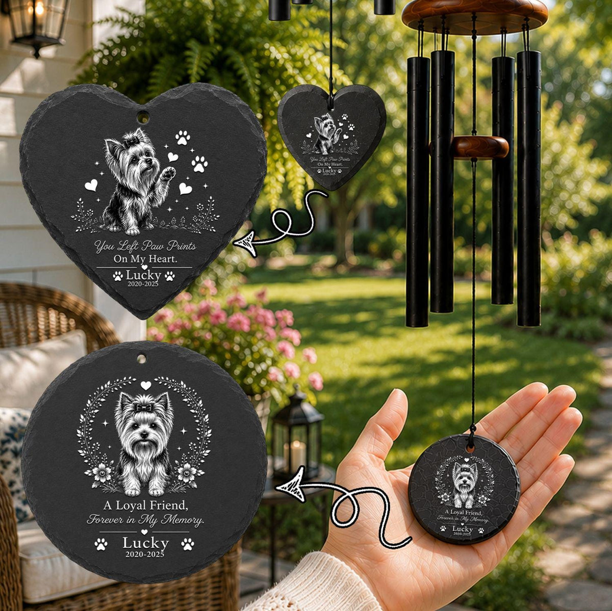 Yorkshire Terrier memorial wind chime - image 01
