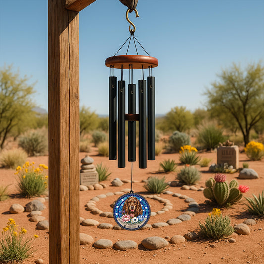 Personalized Cocker Spaniel Mosaic Stone Memorial Wind Chime - 2