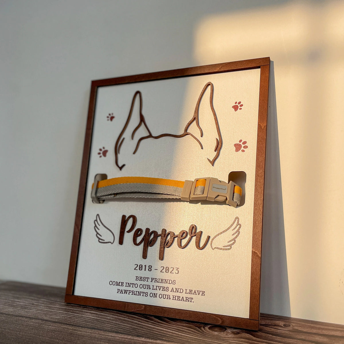 Memorial pet collar frame personalization example 3