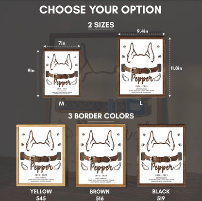 Memorial pet collar frame personalization example 4
