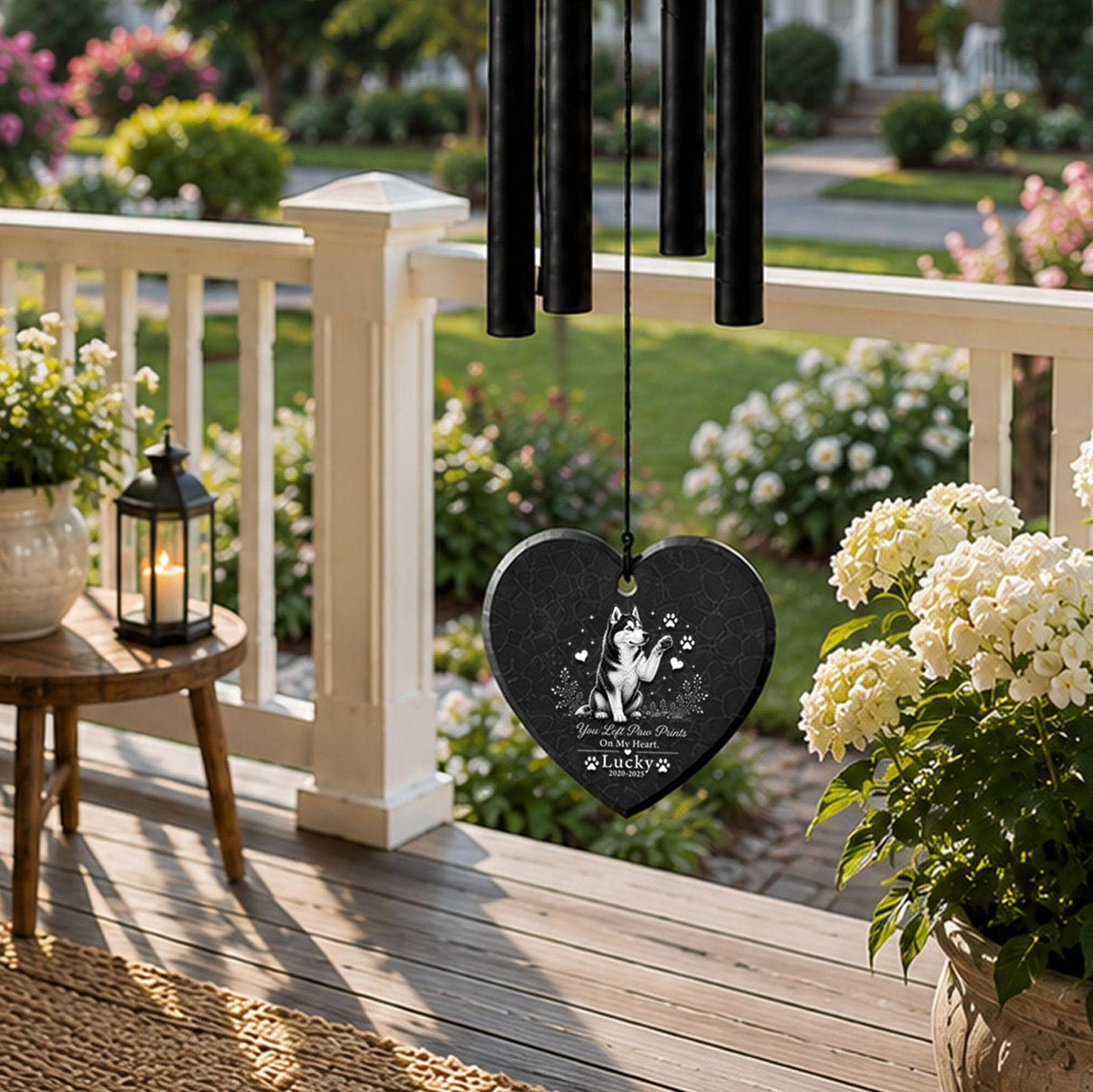 Husky Memorial Wind Chime, Personalized Dog Loss Gift