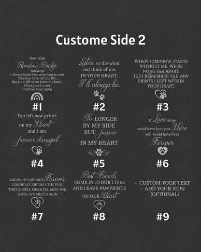 Pet memorial wind chime — nine side two quote designs, portrait 4:5