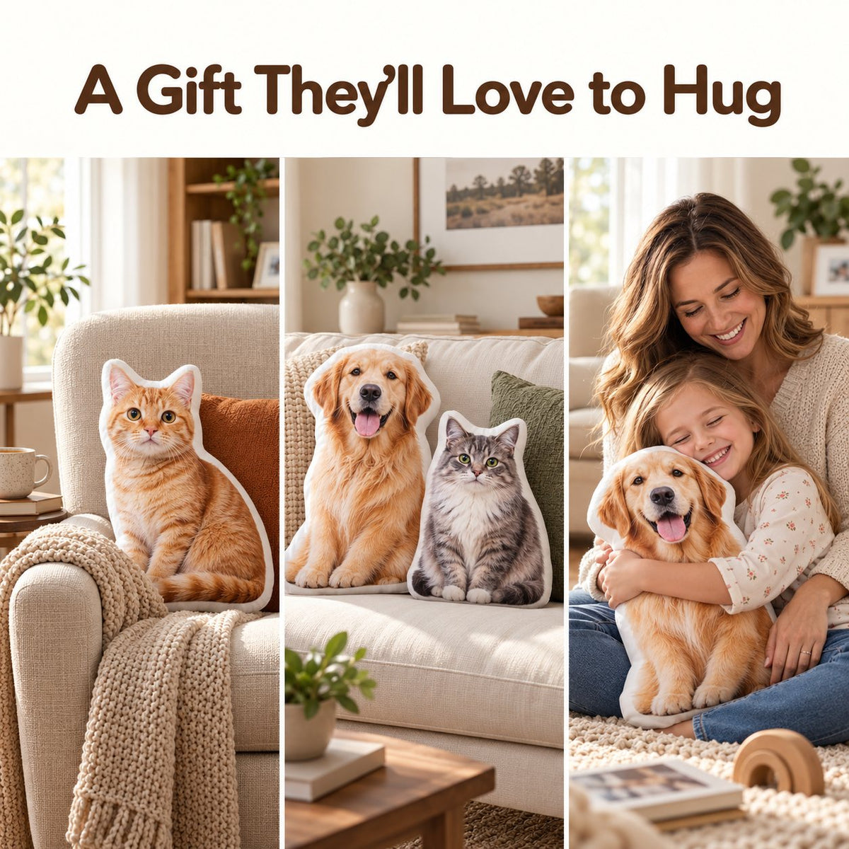 Personalized pet pillows as gifts for dog and cat lovers