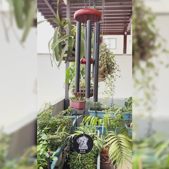 Custom Pet Memorial Wind Chime, Sketch Pet Loss Gift, Outdoor Dog Cat Remembrance Sign for Garden Decor, Sympathy Keepsake, Thoughtful Tribute - product video