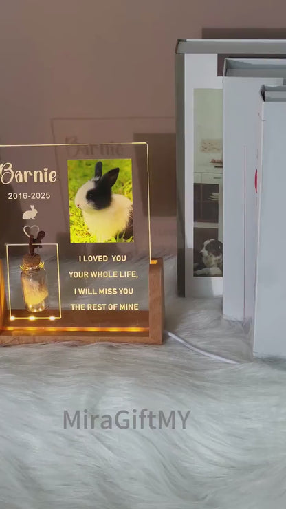Pet Cat Dog Memorial loss Acrylic Night Light | Personalized Bedroom LED Decor Sign | Light up Sign | Gift for Pets