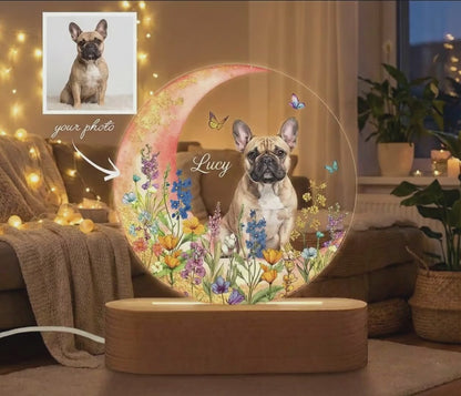 Pet Portrait Night Light, Pet Photo Night Light, Pet Memorial Gift, Dog Mom Gift, Pet Photo Lamp, Gift For Dog Lover, Dog Loss Sympathy Gift