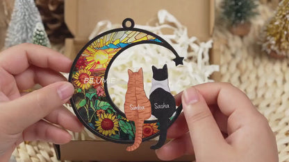 Personalized Loss Of Cats Suncatcher, Cat Memorial Suncatcher, Loss of Cats Sympathy Gift, Cat Loss Gift, Cat Remembrance Gift