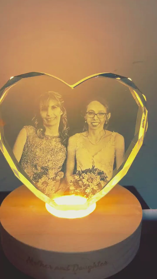 Personalised Round Crystal Engraved Pet Photo LED Light, Custom Round Crystal 2D Portrait Engraving, Pet Portrait in Crystal, Pet Loss Gift