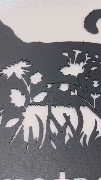 Personalized Metal Cat Grave Marker,Cat Memorial Stake with Flowers,Custom Cat Cemetery Stake,Cat Garden Stake,Cat Garden Decor,Loss of Cat